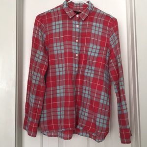 Women’s JCrew plaid popover size small